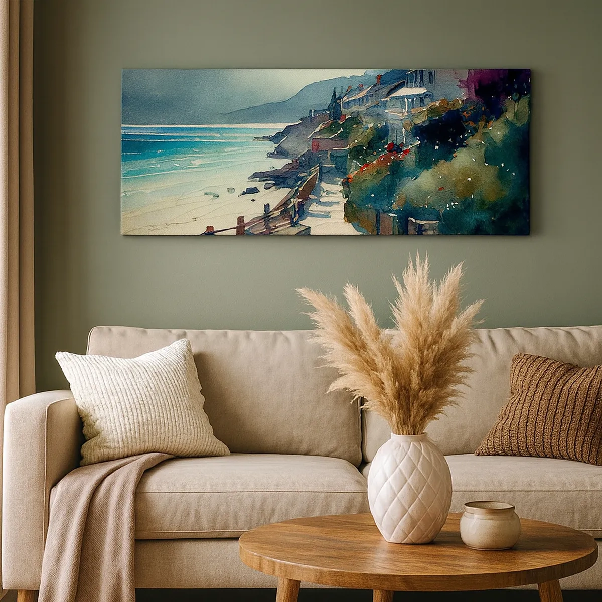 Bild auf Leinwand - Leinwandbild - Mittelmeerstadt - 30x30 cm