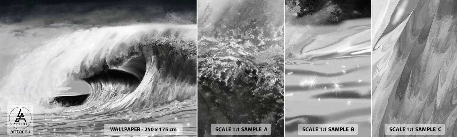 Fototapeten Muster Selbstklebend Deluxe Sticker - Wut des Ozeans - Meer, Ozean, Hohe Welle - 100x30 cm