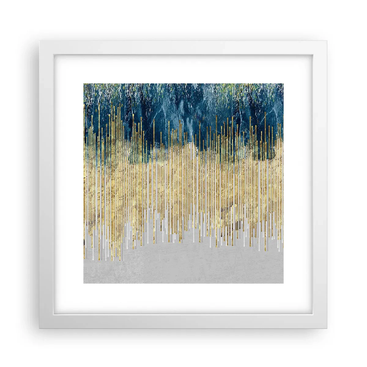 Poster in einem weißen Rahmen - Vergoldete Grenze - 30x30 cm