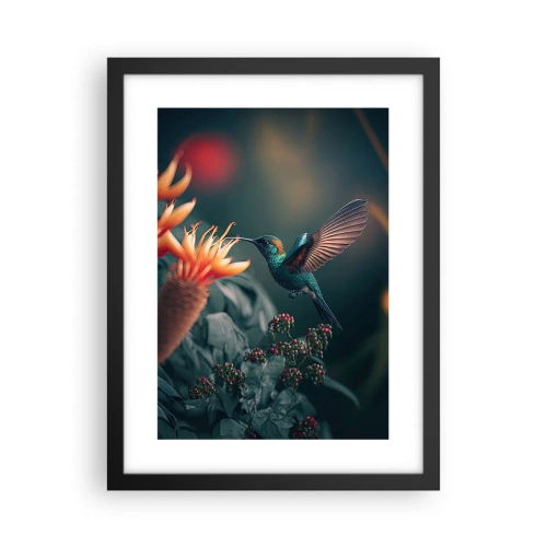 Poster in einem schwarzem Rahmen - Wirklich buntes Leben - 30x40 cm