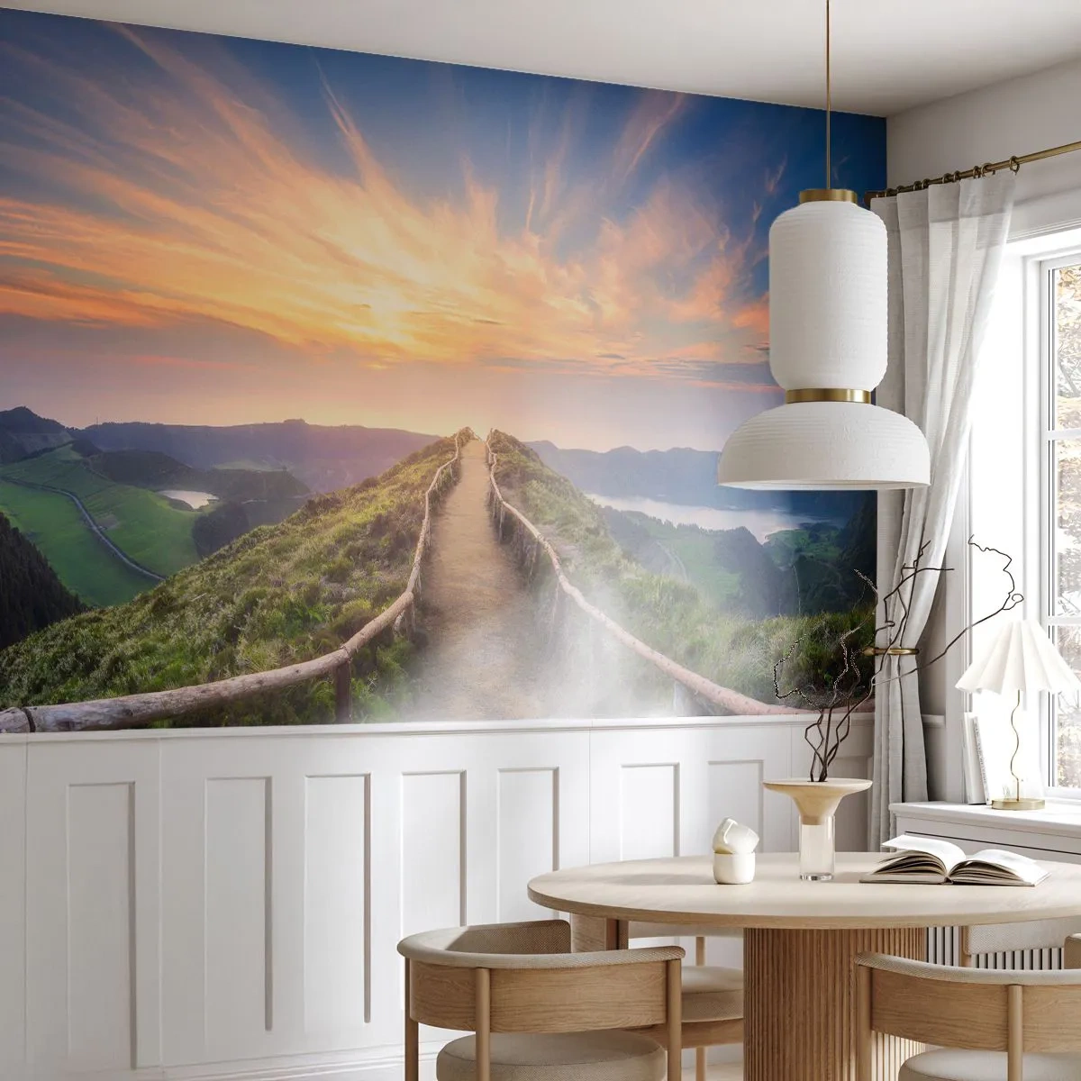Fototapete Premium Sand - Nah am Himmel - Berglandschaft, Natur, Sonnenuntergang - 100x70 cm