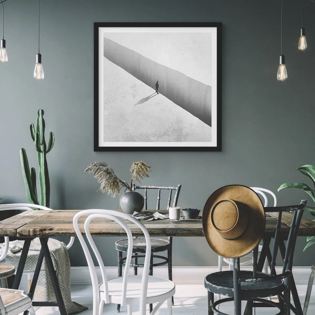 Poster in einem schwarzem Rahmen - Klares Ziel - 60x60 cm