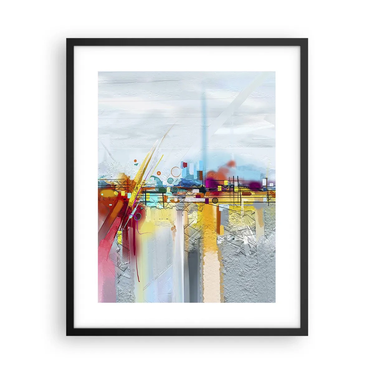 Poster in einem schwarzem Rahmen - Freudenbrücke über den Fluss des Lebens - 40x50 cm