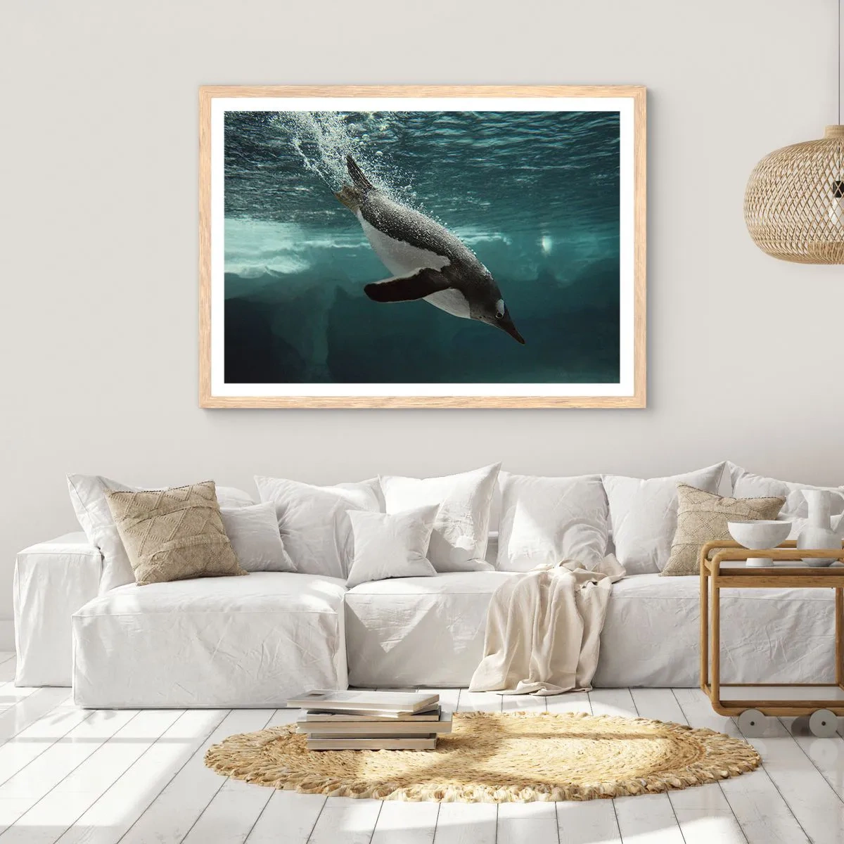 Poster in einem Rahmen aus heller Eiche - Willkommen in meiner Welt - 50x40 cm