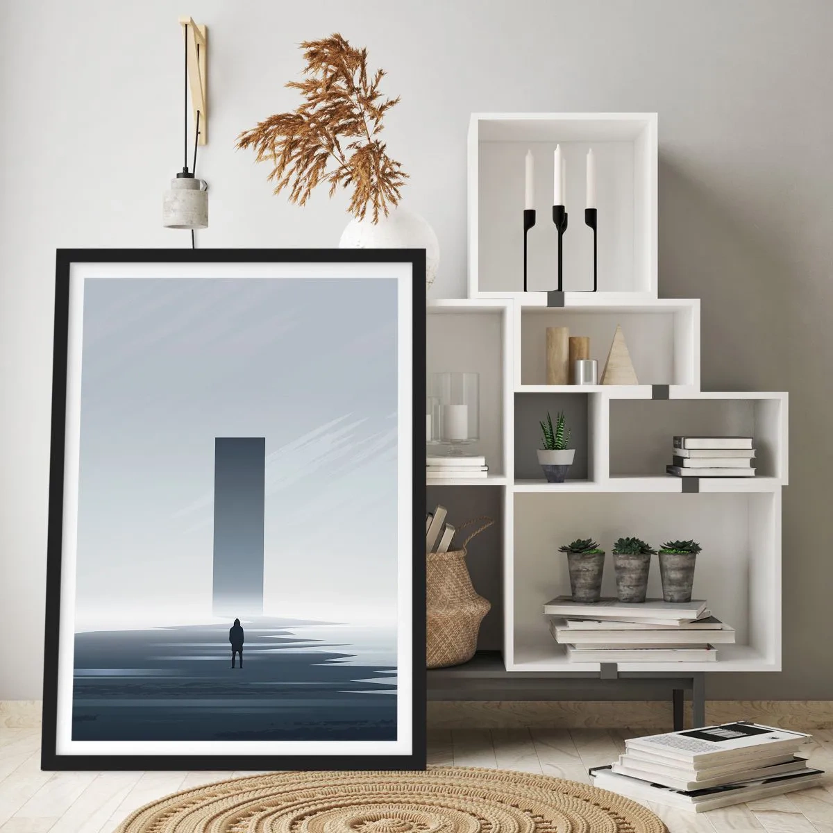 Poster in einem schwarzem Rahmen - Chance oder Bedrohung? - 70x100 cm