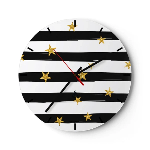 Wanduhr - Glasuhr - Wir wurden alle unter einem glücklichen Stern geboren - 40x40 cm