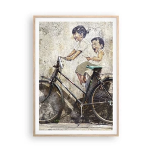Poster in einem Rahmen aus heller Eiche - Richtig oder falsch? - 70x100 cm