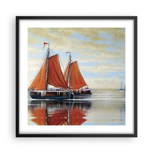 Poster in einem schwarzem Rahmen - Hey, Segel, Matrose ... - 50x50 cm