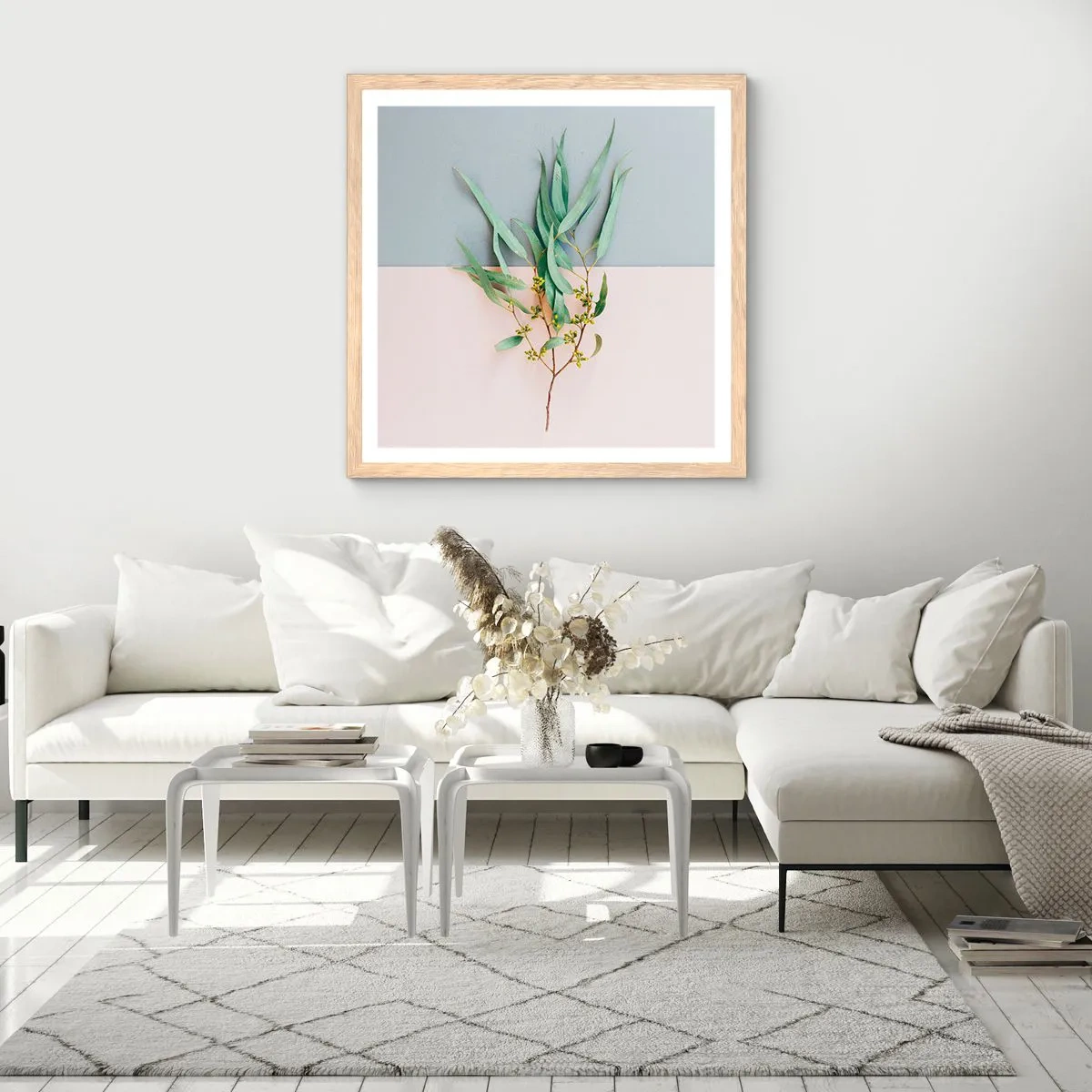 Poster in einem Rahmen aus heller Eiche - Pastellige Subtilität - 40x40 cm