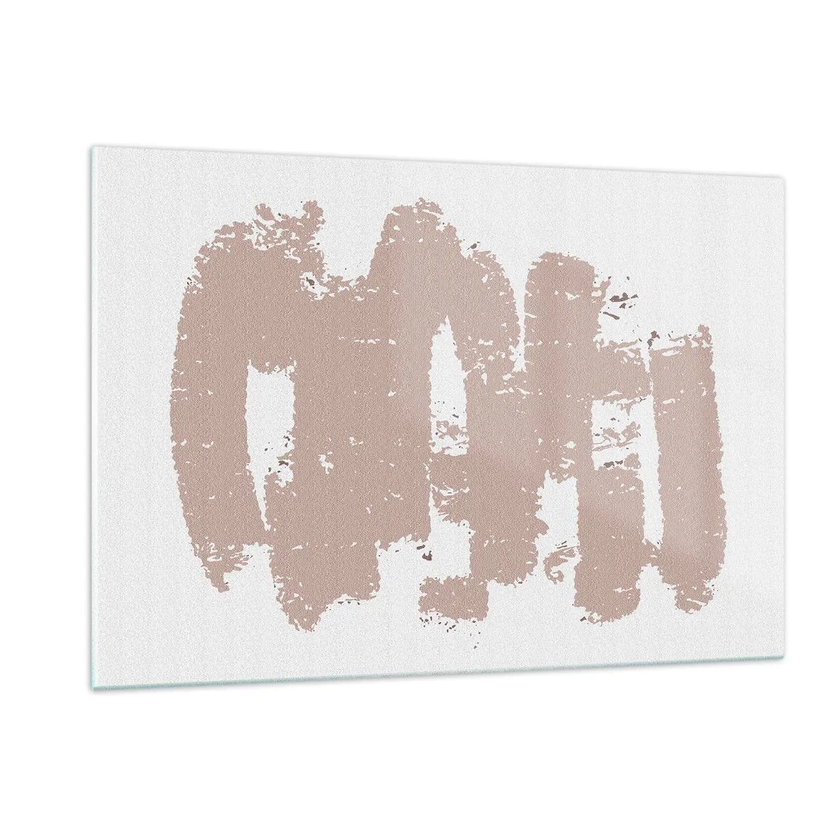 Glasbild - Bild auf glas - Rosa Pinselstriche auf weißem Hintergrund - 120x80cm - Abstraktion in zartem Rosa - Moderne Wanddekoration für Wohnzimmer und Schlafzimmer ARTTOR