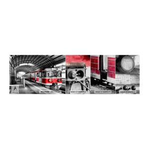Fototapeten Muster Premium Canvas - Vielleicht ist es eine Reise Ihres Lebens? - Personenzug, Bahnhof, Plattform - 100x30 cm