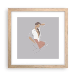 Poster in einem Rahmen aus heller Eiche - Umriss der Anmut - 30x30 cm