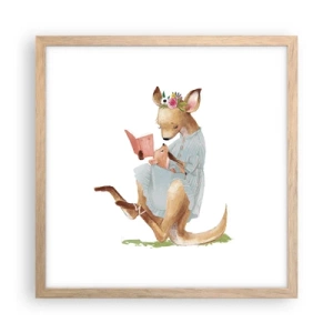Poster in einem Rahmen aus heller Eiche - Lies mir vor Mama - 40x40 cm