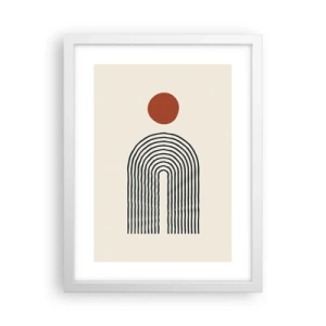 Poster in einem weißen Rahmen - Magnetismus von Formen und Farben - 30x40 cm