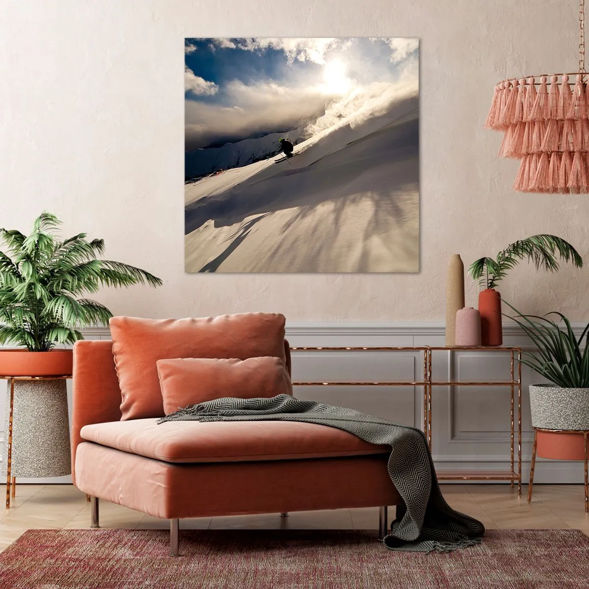 Bild auf Leinwand - Leinwandbild - Bergherausforderung angenommen - 40x40 cm