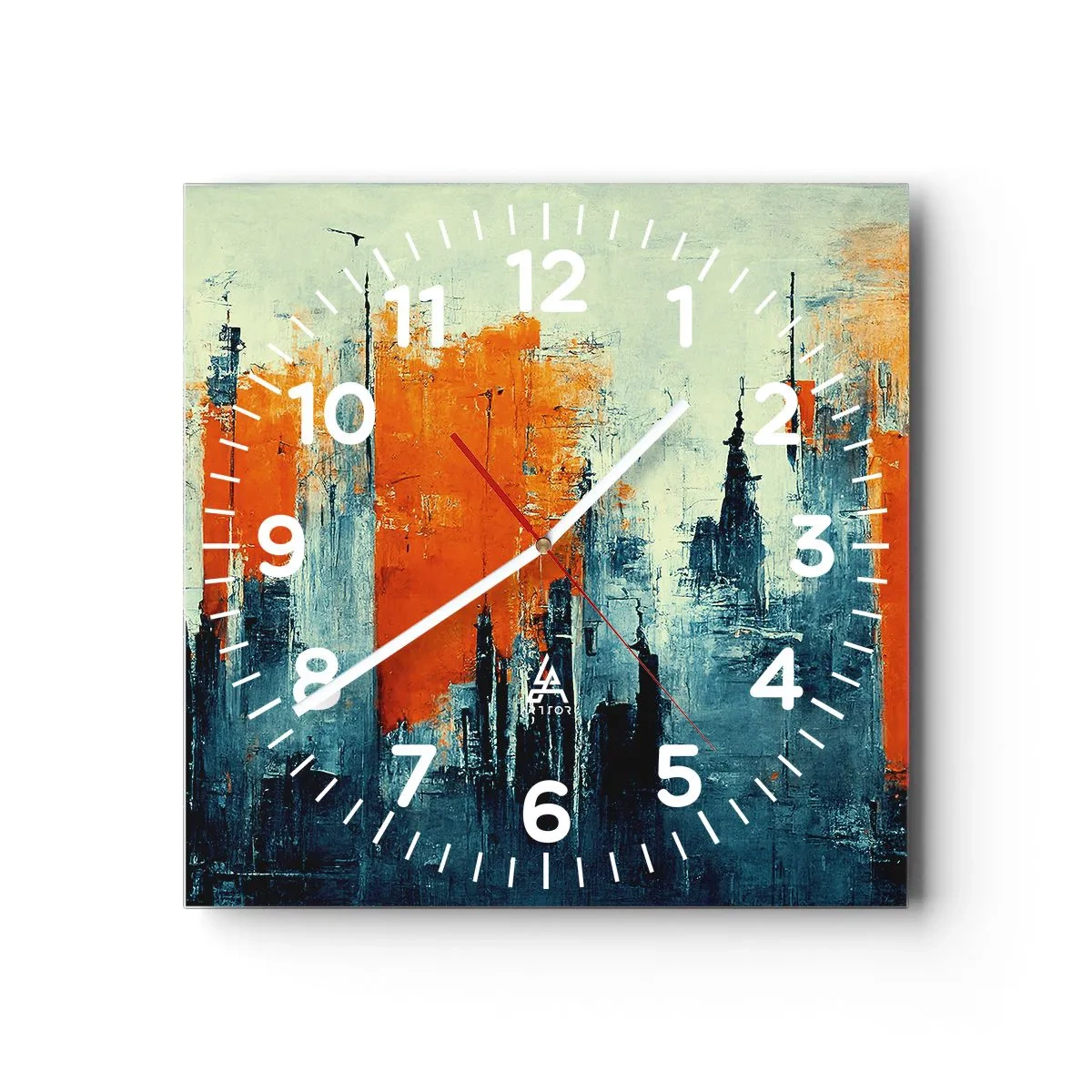 Wanduhr - Glasuhr - Moderne Landschaft - 30x30 cm