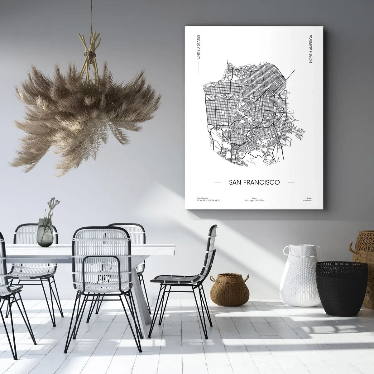 Bild auf Leinwand - Leinwandbild - Anatomie von San Francisco - 65x120 cm