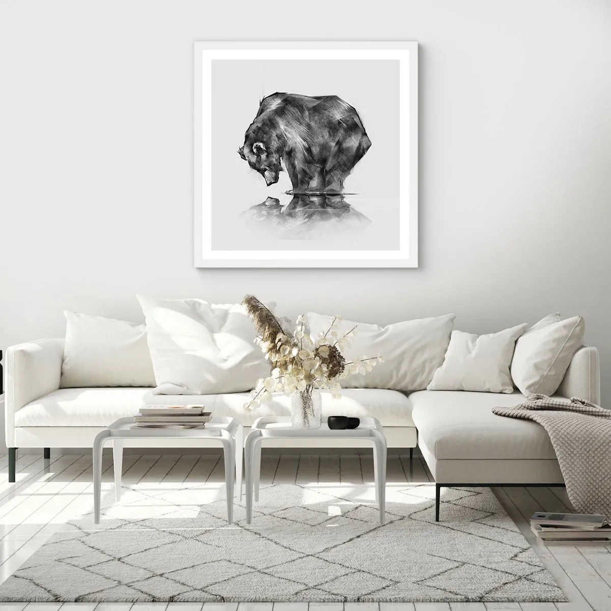 Poster in einem weißen Rahmen - Schön, jemanden in der Nähe zu sehen - 40x40 cm