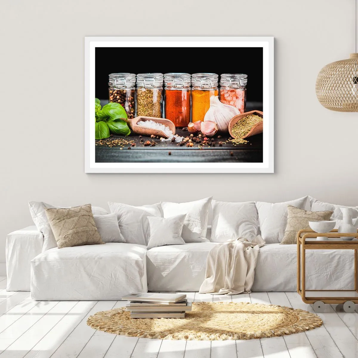 Poster in einem weißen Rahmen - Für einen Geschmack des Lebens - 100x70 cm