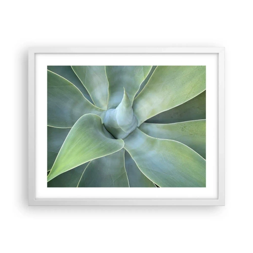 Poster in einem weißen Rahmen - Geburt des Grüns - 50x40 cm