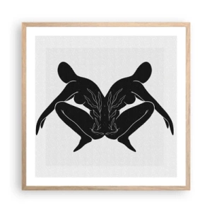 Poster in einem Rahmen aus heller Eiche - Gemeinsame Seele - 60x60 cm