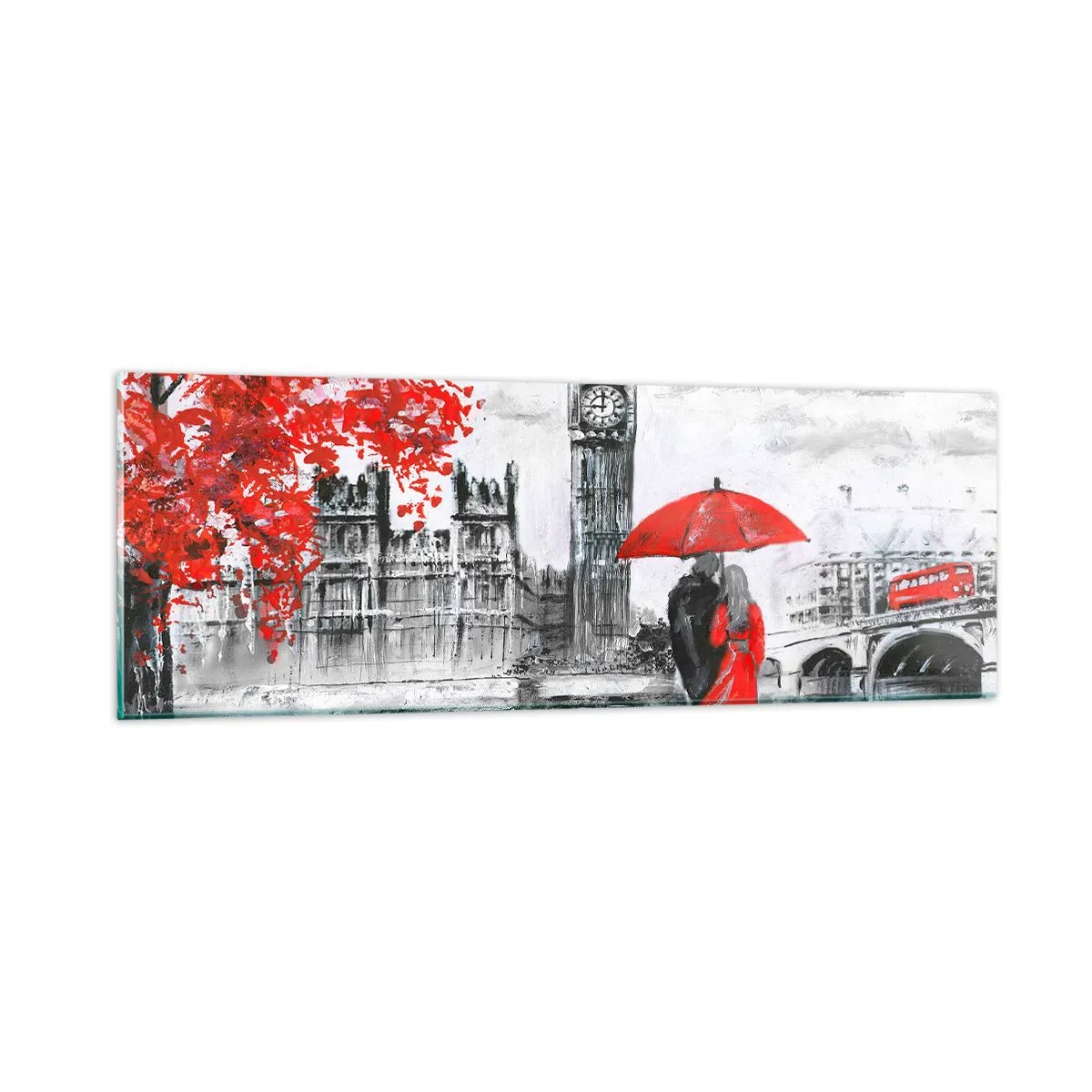 Glasbild - Bild auf glas - Verliebt in London - 90x30 cm
