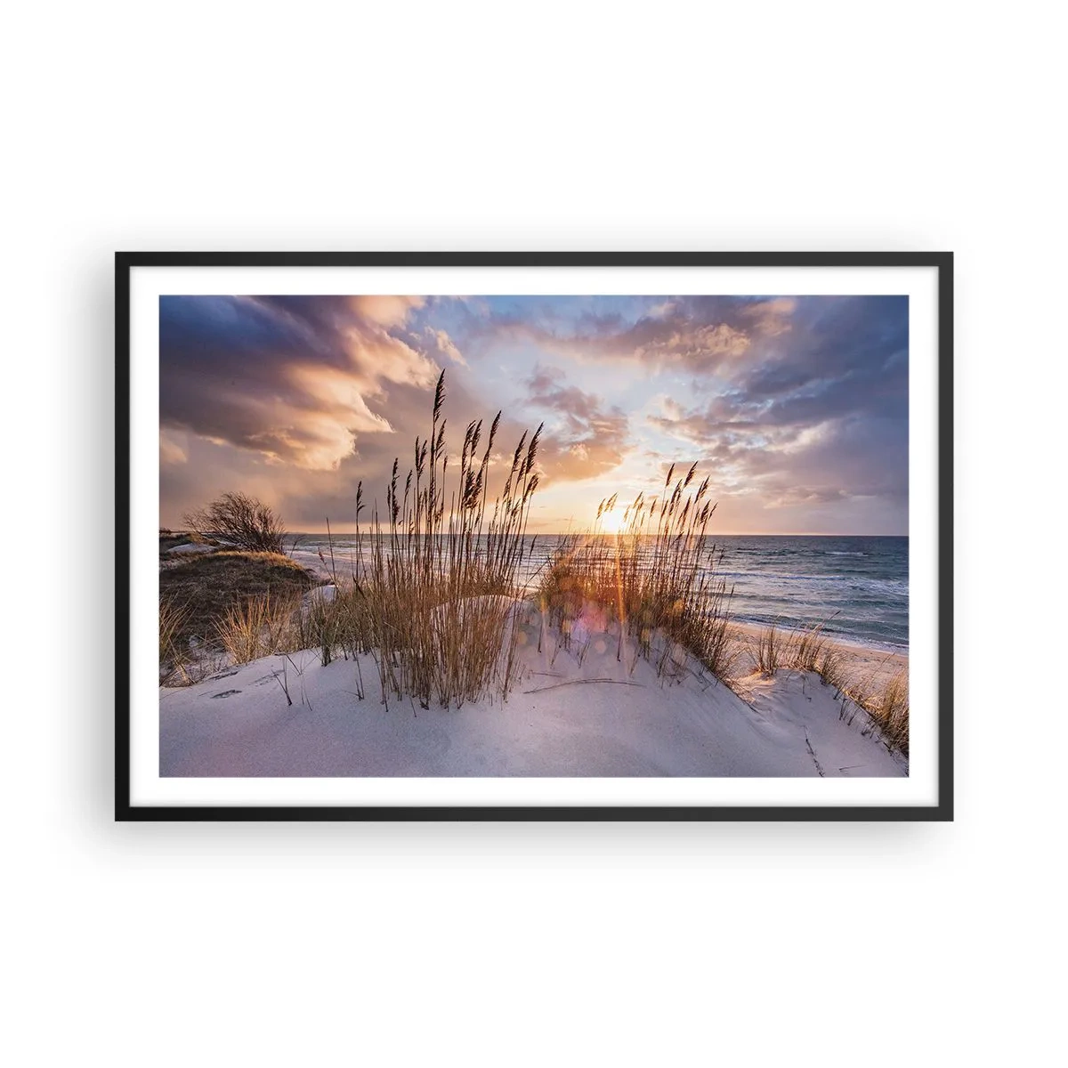 Poster in einem schwarzem Rahmen - Abschied von Sonne und Wind - 91x61 cm
