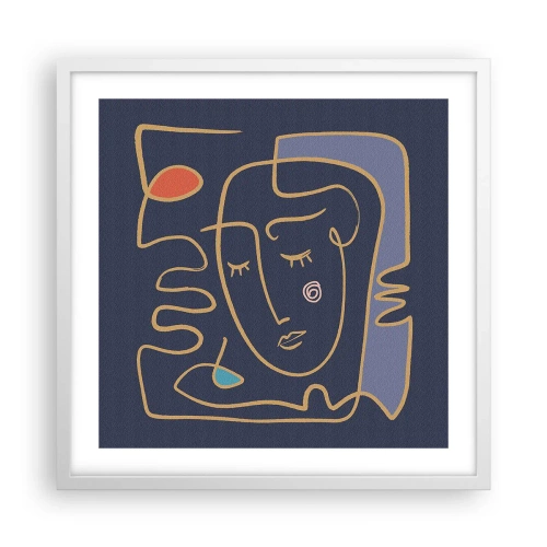 Poster in einem weißen Rahmen - In Gedanken - 50x50 cm