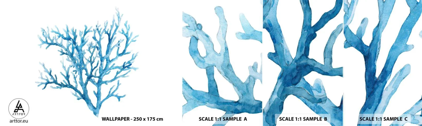 Fototapetenmuster Standard Eco - Nautisches Filigran - Koralle, Strand, Minimalistisch - 100x30 cm