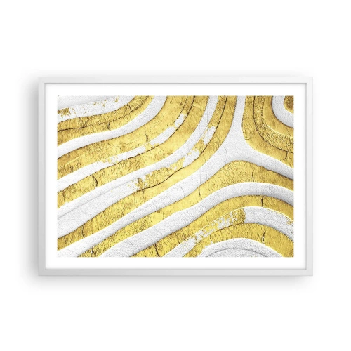 Poster in einem weißen Rahmen - Komposition in Weiß und Gold - 70x50 cm