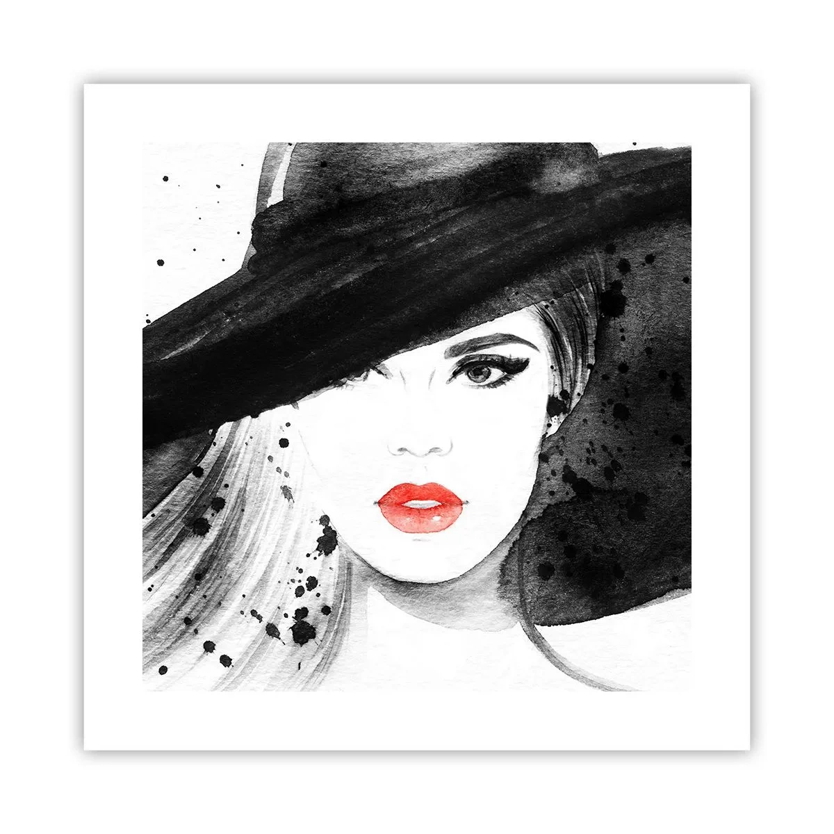 Poster - Frau in schwarz - 40x40 cm