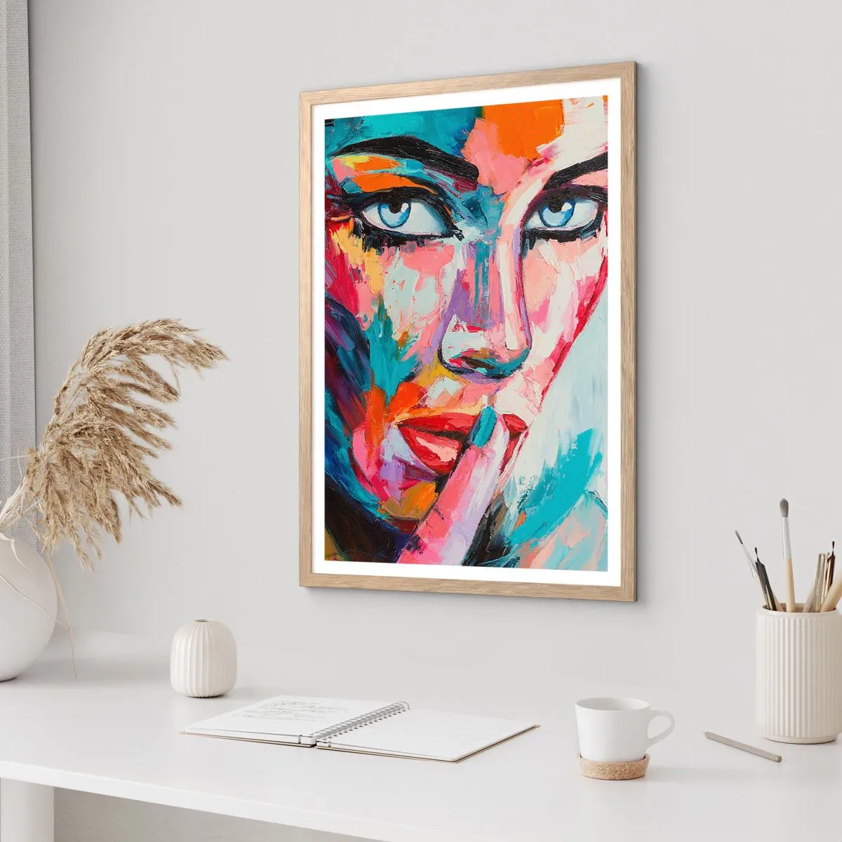 Poster in einem Rahmen aus heller Eiche - Unser erstes Geheimnis - 40x50 cm