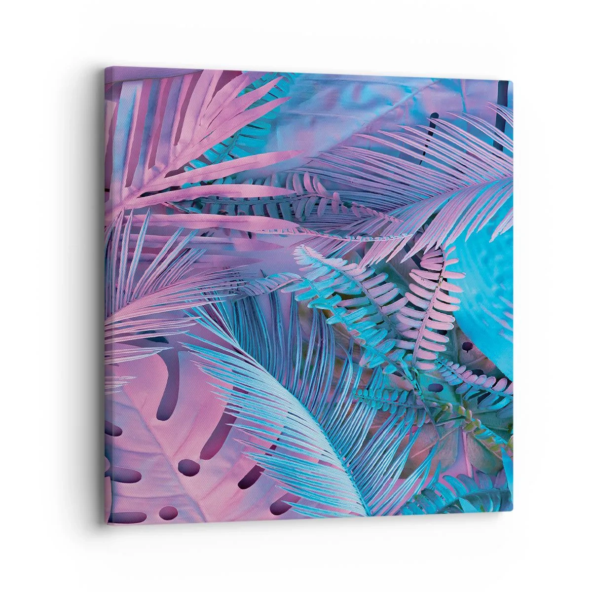 Bild auf Leinwand - Leinwandbild - Tropen in Rosa und Blau - 30x30 cm