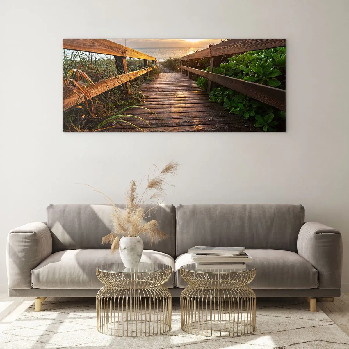 Glasbild - Bild auf glas - Und direkt ans Ufer - 100x40 cm