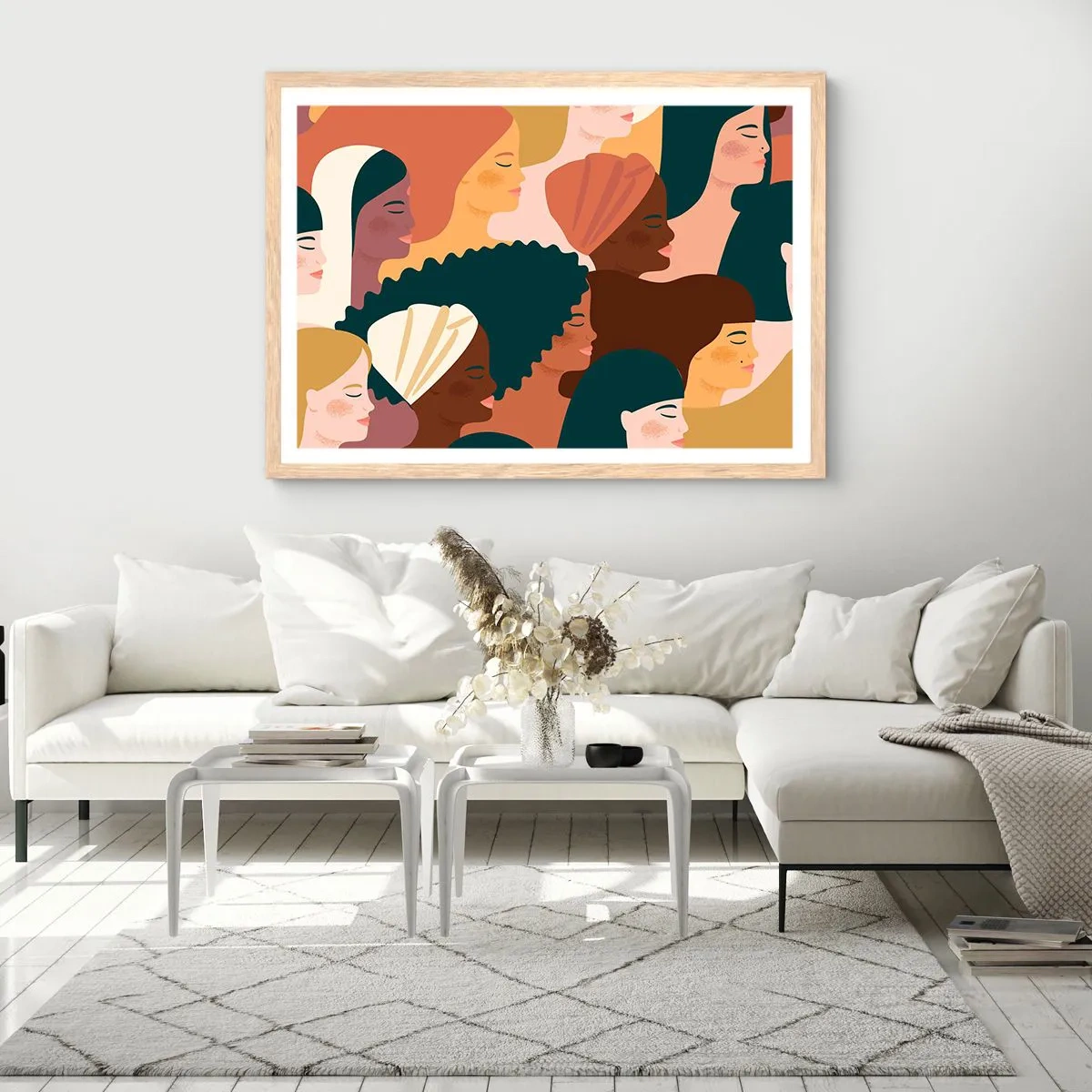 Poster in einem Rahmen aus heller Eiche - Nur Weiblichkeit - 40x30 cm