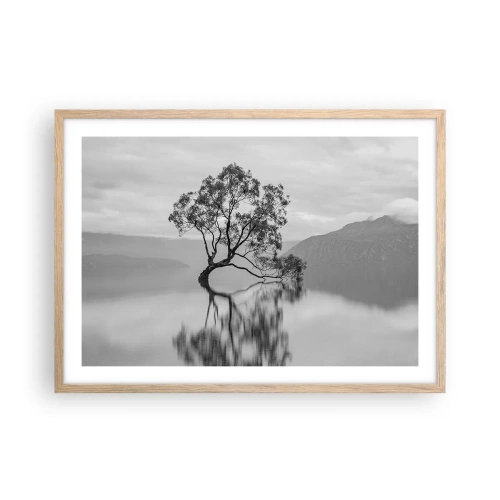 Poster in einem Rahmen aus heller Eiche - Es gibt so ein Land - 70x50 cm