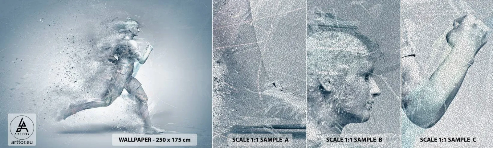 Fototapeten Muster Premium Sand - Kristallklare Energie - Abstraktion, Grafik, Läufer - 100x30 cm