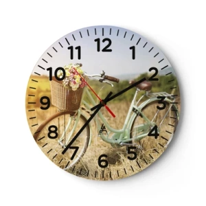 Wanduhr - Glasuhr - Ich bleibe eine Weile hier - 30x30 cm