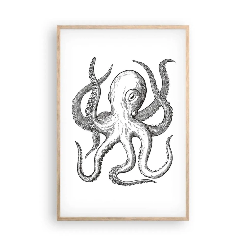 Poster in einem Rahmen aus heller Eiche - Mit den Wellen tanzen - 61x91 cm