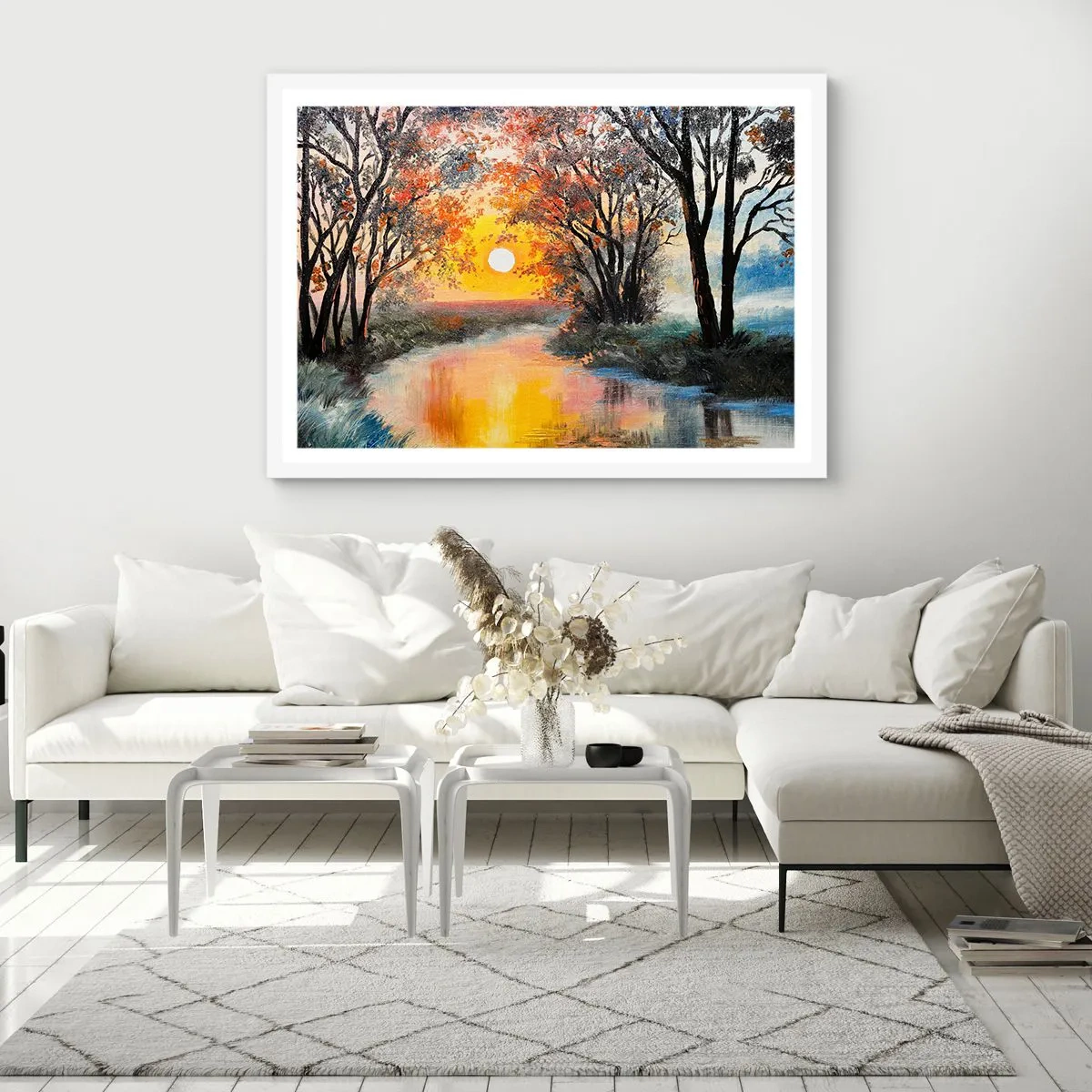 Poster in einem weißen Rahmen - Herbststimmung - 70x50 cm