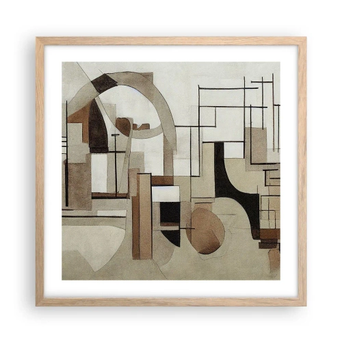 Poster in einem Rahmen aus heller Eiche - Stadtbild 2.0 - 50x50 cm