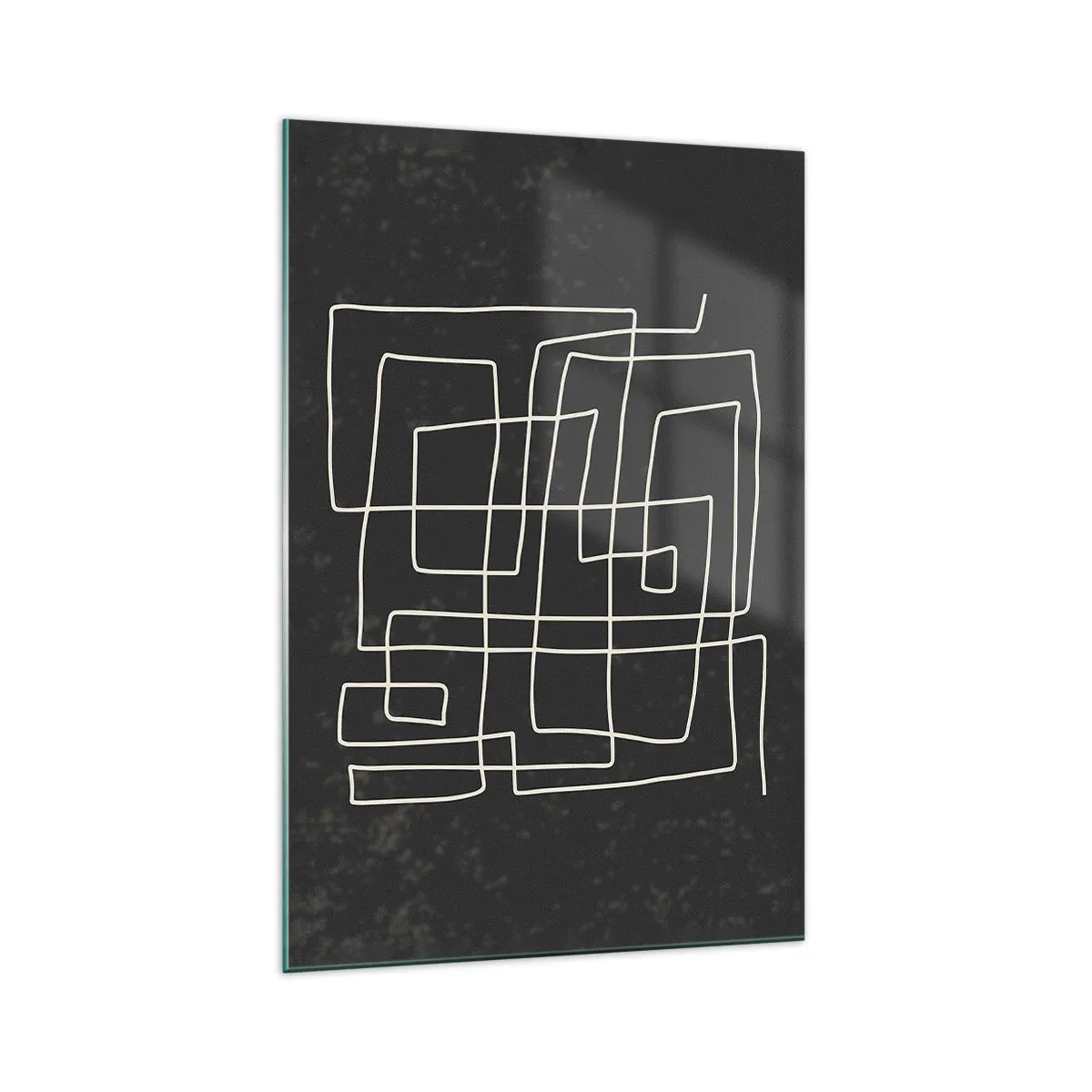 Glasbild - Bild auf glas - Abstraktes geometrisches Muster auf dunklem Hintergrund - 70x100cm - Nicht so einfach - Moderne Wanddekoration für Wohnzimmer und Schlafzimmer ARTTOR