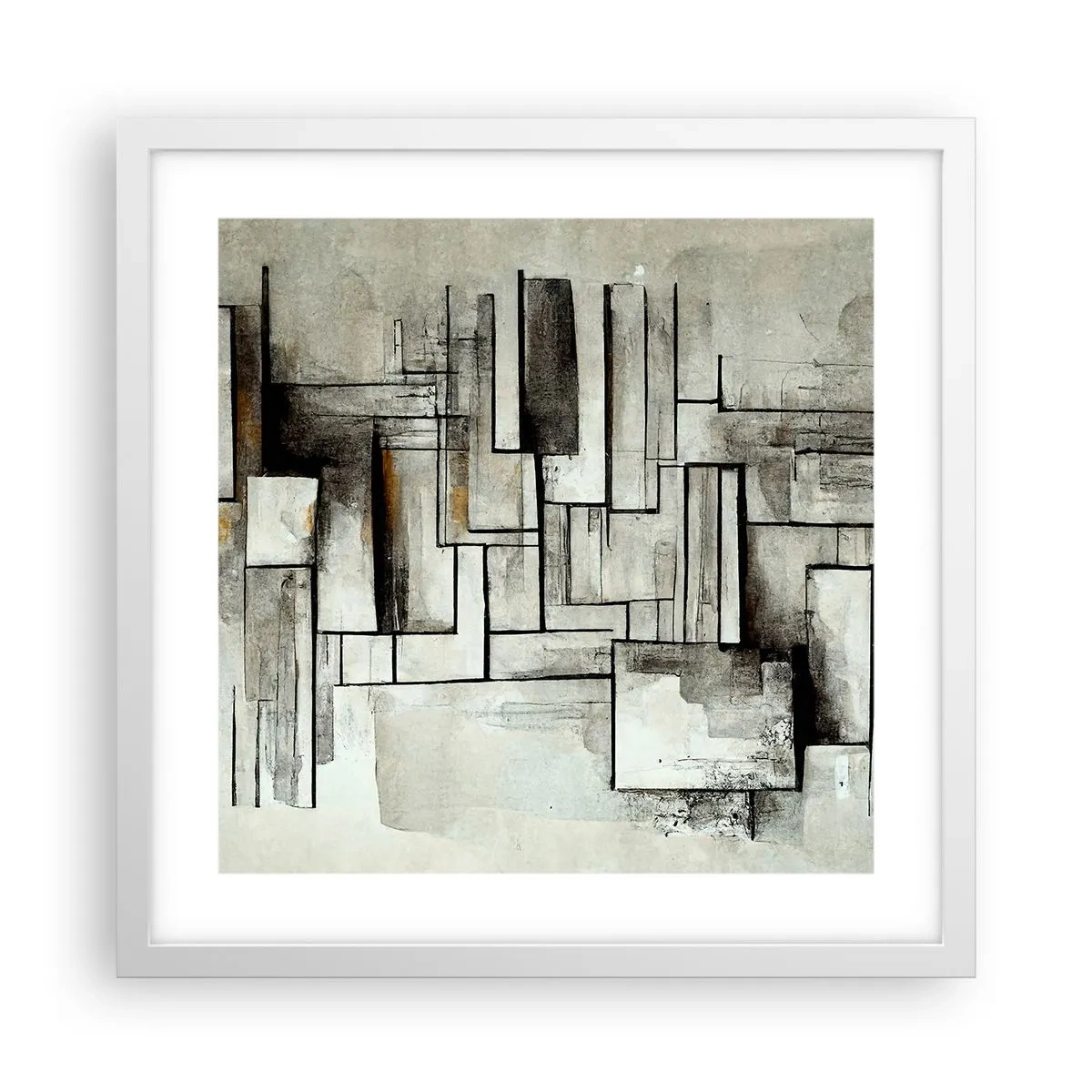 Poster in einem weißen Rahmen - Kraft der Einfachheit - 40x40 cm