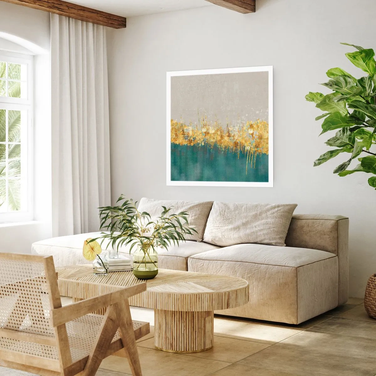 Poster - Goldener Rand - 40x40 cm