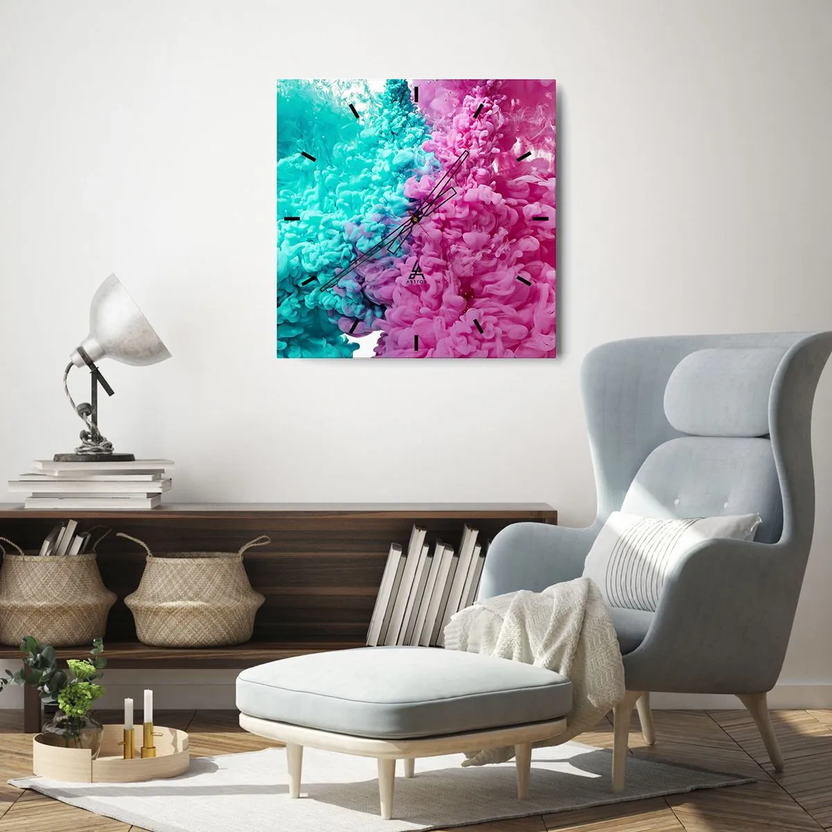 Wanduhr - Glasuhr - Letzte Begegnung - 40x40 cm