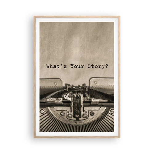 Poster in einem Rahmen aus heller Eiche - Erzähl es mir - 70x100 cm