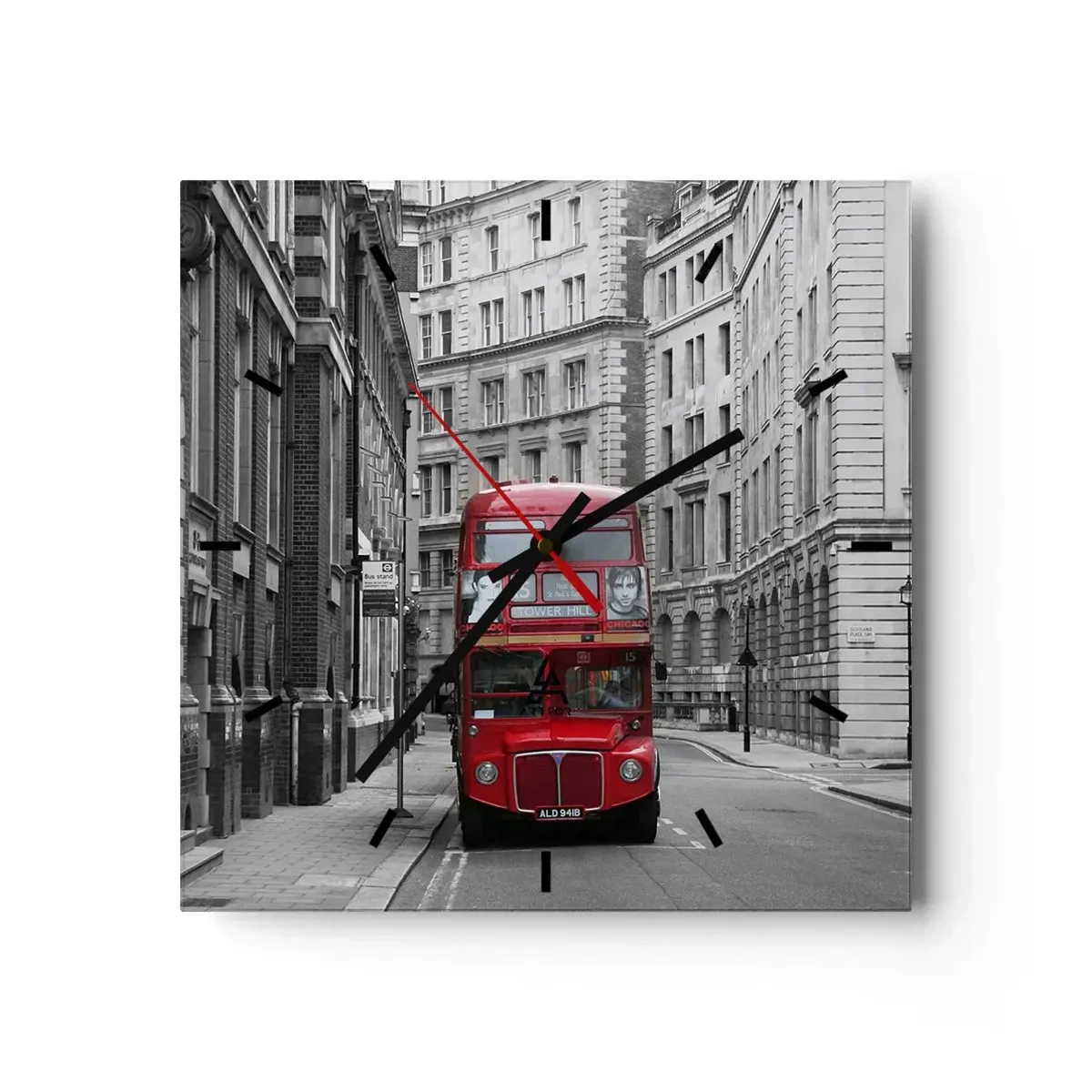 Wanduhr - Glasuhr - Der Alltag muss nicht grau sein - 40x40 cm