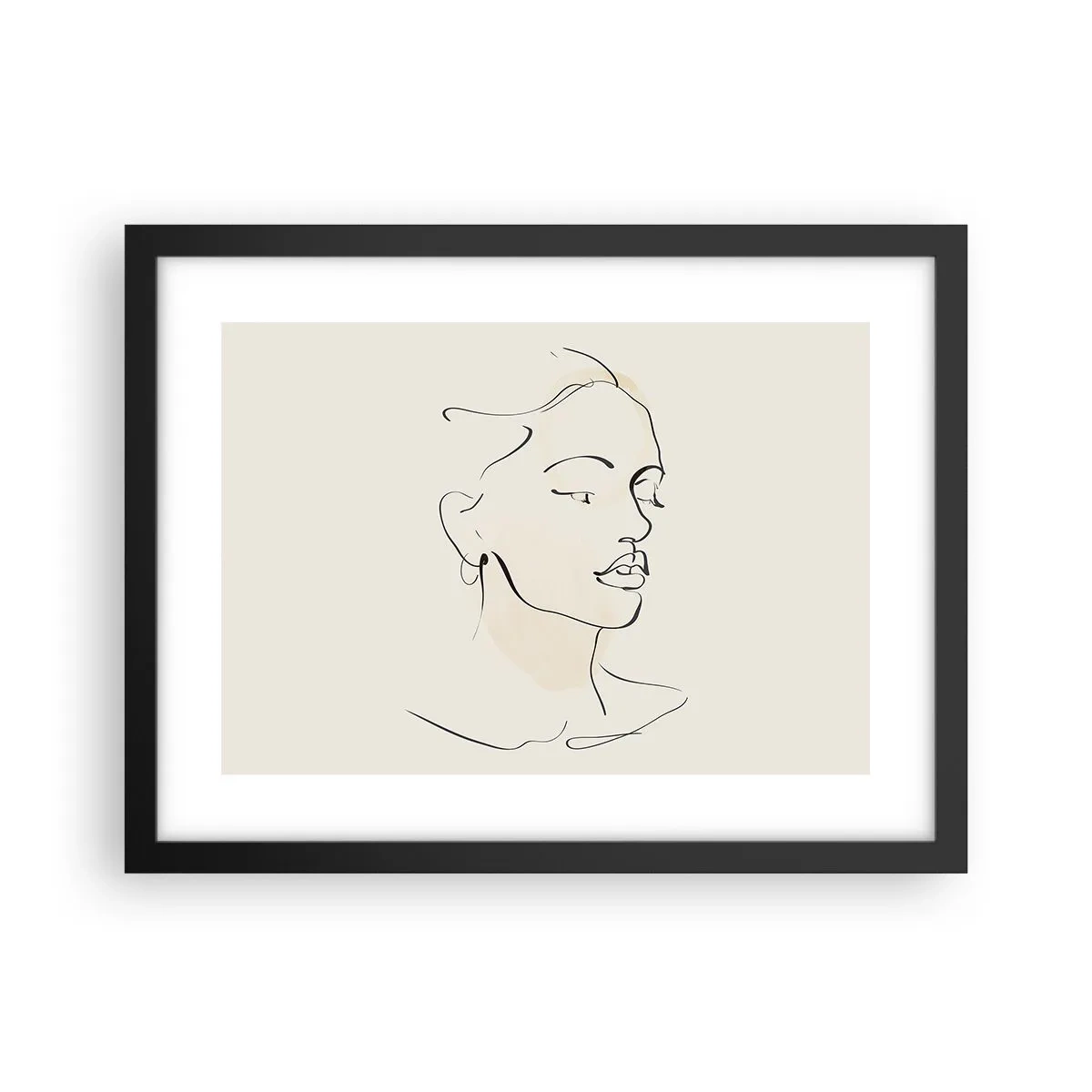 Poster in einem schwarzem Rahmen - Eine bestimmte Linie - 40x30 cm