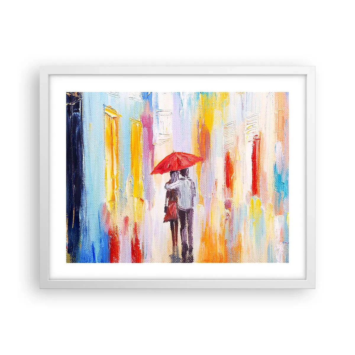 Poster in einem weißen Rahmen - Lass es weiter regnen - 50x40 cm