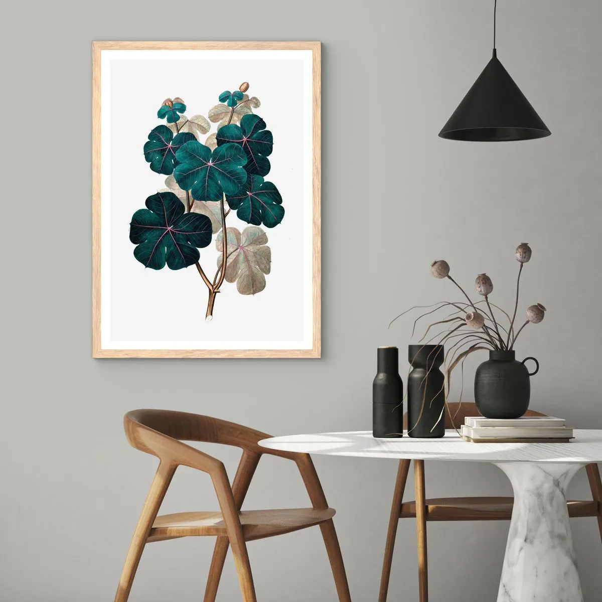 Poster in einem Rahmen aus heller Eiche - Aus dem alten Herbarium - 61x91 cm